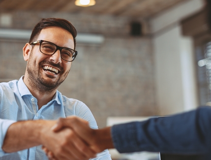 Two people making a deal